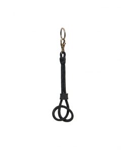 Black long knot key ring
